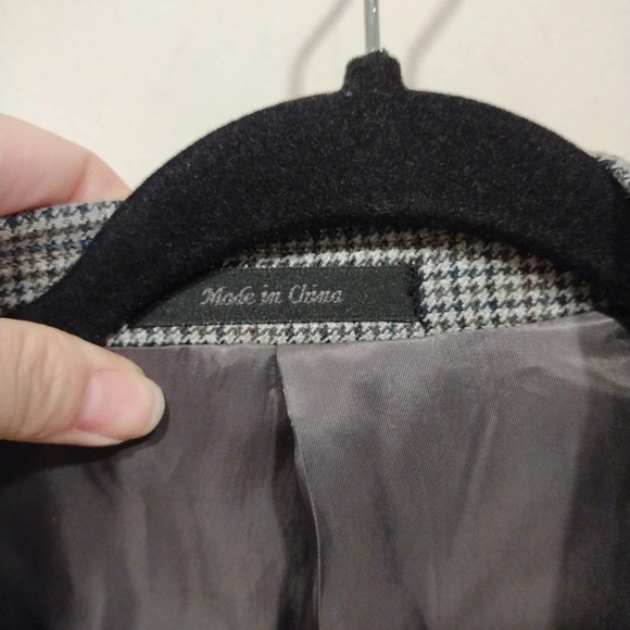 Chaps Men's Multicolor Hounds tooth Silk & Wool Blend Blazer Jacket Size 40S - Picture 2 of 9